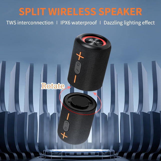 CYBORIS 2 in 1 Portable Splittable Bluetooth Speaker, Waterproof Split Wireless Speaker Bluetooth V5.3 with 20W Loud Stereo Sound, 24H Playtime, True Wireless Pairing for Home, Outdoor or Travel product image for BeHoo Toys