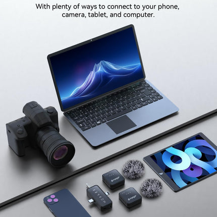 PQRQP 3-in-1 Mini Microphone for iPhone/Android/Camera, Hi-Fi Audio, 48kHz/24-bit, Wireless Microphones, 328ft Range, 20H Battery, Lapel Mic with Noise Reduction for Live Streaming, TikTok, YouTube product image for BeHoo Toys