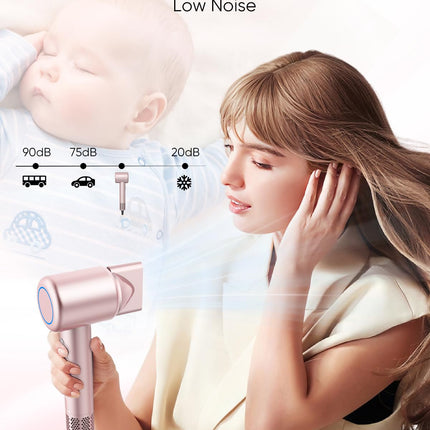Hair Dryer, High-Speed Ionic Low Noise Blow Dryer with Brushless Motor for Fast Drying, Thermo-Control Quiet Compact Hair Blow Dryer with Magnetic Diffuser for Curly Hair for Home Travel Salon product image for BeHoo Toys