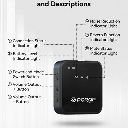 PQRQP 3-in-1 Mini Microphone for iPhone/Android/Camera, Hi-Fi Audio, 48kHz/24-bit, Wireless Microphones, 328ft Range, 20H Battery, Lapel Mic with Noise Reduction for Live Streaming, TikTok, YouTube product image for BeHoo Toys