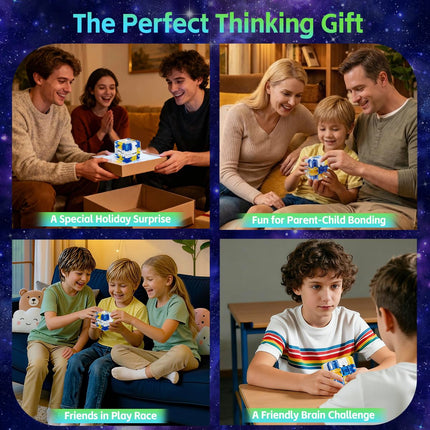 3D Rolling Ball Maze Cube, Large Labyrinth 3D Puzzle Marble Maze Cube, Brain Teaser Game, Educational Learning Sensory Toys Gift for 3+ Age Kids Adults, Logical Thinking, Family Board Games Blue 2.7" product image for BeHoo Toys
