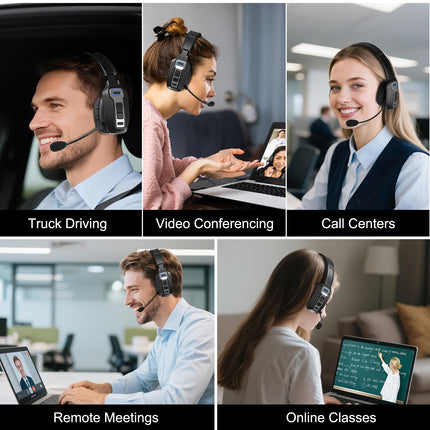 Bluetooth Headset for Truck Drivers, Single Ear Wireless Headphones with Mic Noise Cancelling, Mute Button, Hands-Free, 60H Playtime for Call Center, Office, Cell Phone product image for BeHoo Toys