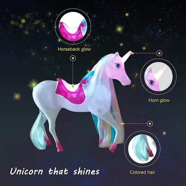 BETTINA Unicorn and Princess Doll, Magical Light Unicorn Toys, Princess Toys for Girls 3+, Unicorn Gifts for Christmas Birthday for Kids Girls Aged 3 4 5 6 7 8 product image for BeHoo Toys