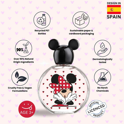 Minnie Mouse, Disney, Fragrance, for Kids, Eau de Toilette, EDT, 3.4oz, 100ml, Perfume, Spray, Made in Spain, by Air Val International product image for BeHoo Toys