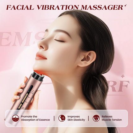 INTEO Microcurrent Facial Device, 3 Modes Red Light Therapy for Face and Neck, Skin Care Facial Massager Perfect Gifts for Women Men(Gold) product image for BeHoo Toys