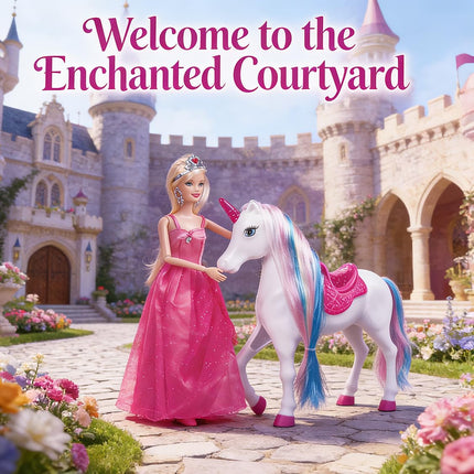 BETTINA Unicorn and Princess Doll, Magical Light Unicorn Toys, Princess Toys for Girls 3+, Unicorn Gifts for Christmas Birthday for Kids Girls Aged 3 4 5 6 7 8 product image for BeHoo Toys