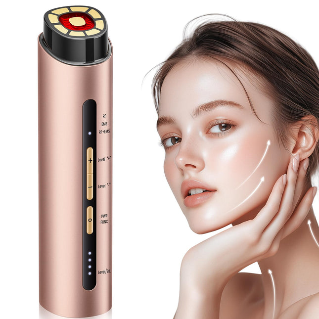 INTEO Microcurrent Facial Device, 3 Modes Red Light Therapy for Face and Neck, Skin Care Facial Massager Perfect Gifts for Women Men(Gold) product image for BeHoo Toys