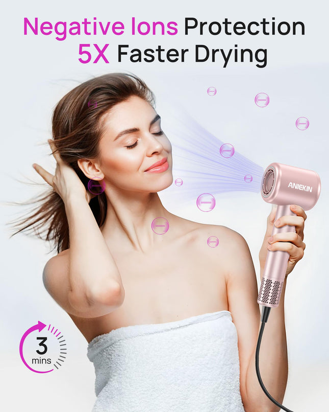 Hair Dryer, High-Speed Ionic Low Noise Blow Dryer with Brushless Motor for Fast Drying, Thermo-Control Quiet Compact Hair Blow Dryer with Magnetic Diffuser for Curly Hair for Home Travel Salon product image for BeHoo Toys