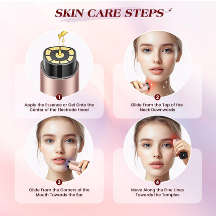 INTEO Microcurrent Facial Device, 3 Modes Red Light Therapy for Face and Neck, Skin Care Facial Massager Perfect Gifts for Women Men(Gold) product image for BeHoo Toys