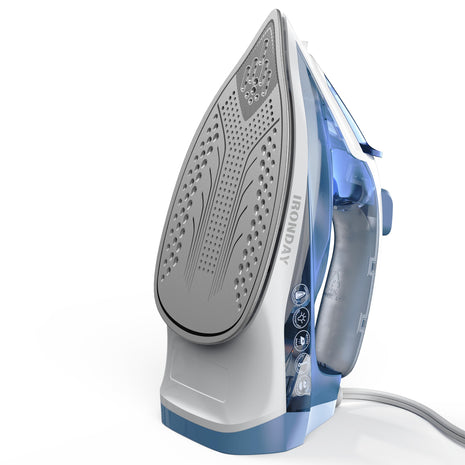 IRONDAY Steam Iron for Clothes Fast Heating, 1200W Iron with Non-Stick Ceramic Soleplate, Self-Cleaning