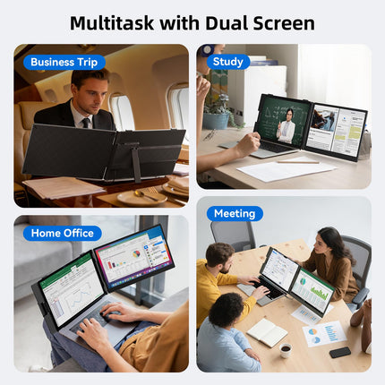 DZVW Laptop Screen Extender 14", FHD 1080P Portable Monitor for Laptop, Light Monitor Extender Plug&Play, IPS Display Computer Monitor for Laptop 13-17” (Screen Length: 11.81"-16.14") for Travel Work product image for BeHoo Toys