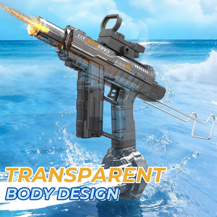 2 Pack Electric Water Gun for Adults Kids,Automatic Squirt Water Gun 26-32 FT Long Range with Led Muzzle Light,Perfect Summer Outdoor Pool Water Toy (Grey+Blue) product image for BeHoo Toys