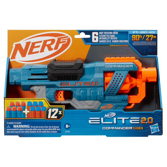 NERF Elite 2.0 Commander RD-6 Dart Blaster, 12 Darts, 6-Dart Rotating Drum, Outdoor Toys, Ages 8 and Up product image for BeHoo Toys