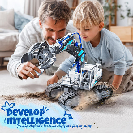 SMILESSKIDDO Science Kits for Kids Age 8-12 - 137 Pcs STEM Toys for Ages 8-13 with Hydraulic Grab, Teen Boys Gift Ideas Crane Toy, Teenage Engineering Kit Construction Vehicle Toys product image for BeHoo Toys