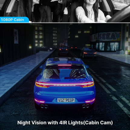 Dual Dash Cam Front and Inside 1080P Dash Camera for Cars IR Night Vision Car Camera for Taxi Accident Lock Parking Monitor 2 Mounting Options 64GB SD Card product image for BeHoo Toys