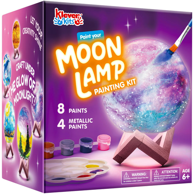 3D Glow Moon Night Light, Paint Your Own Moon Lamp Kit Galaxy Lamp Arts and Crafts Kit, School Activities, Birthday Gifts for Kids Girls Boys product image for BeHoo Toys