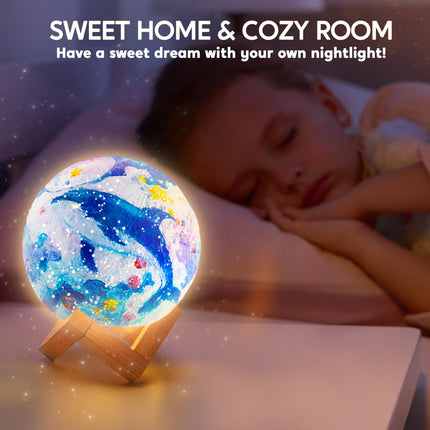 3D Glow Moon Night Light, Paint Your Own Moon Lamp Kit Galaxy Lamp Arts and Crafts Kit, School Activities, Birthday Gifts for Kids Girls Boys product image for BeHoo Toys
