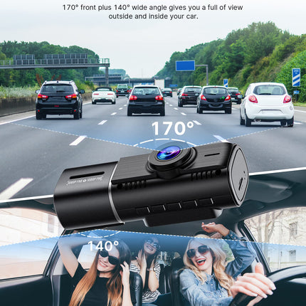 Dual Dash Cam Front and Inside 1080P Dash Camera for Cars IR Night Vision Car Camera for Taxi Accident Lock Parking Monitor 2 Mounting Options 64GB SD Card product image for BeHoo Toys