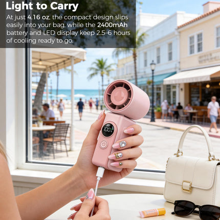 Hotsales Clip-On Portable Fan, 13500 RPM Rechargeable Handheld Mini Fan with LED Display, 360° Rotating Detachable Clip, Stroller Fan for Baby, Compact Travel Essentials/Lash, Summer Gifts for Women product image for BeHoo Toys