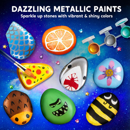 Rock Painting Kit- Glow in The Dark Rock Kit, Arts and Crafts for Kids Ages 6-12, Art Supplies Toy , Kids Craft Paint Kits, Arts & Crafts for Boys Girls Birthday Party Gift Toy product image for BeHoo Toys